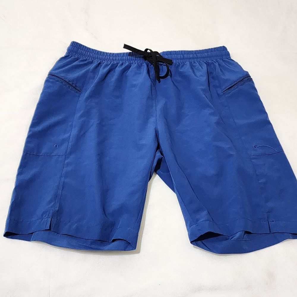 Men's Super Lightweight Soft Polyester Blue Lounge Shorts Size Large L NEW